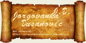 Jorgovanka Dušanović vizit kartica